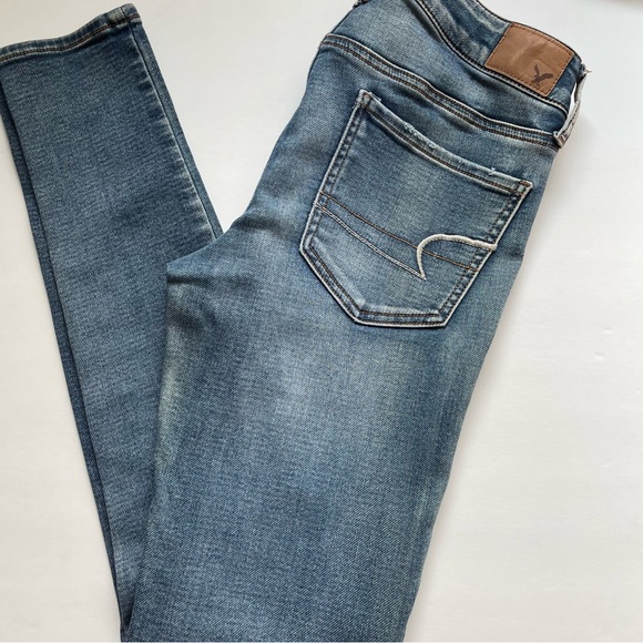 American Eagle Women’s Denim Knit Jeggings- Size 4 Regular - Picture 9 of 10